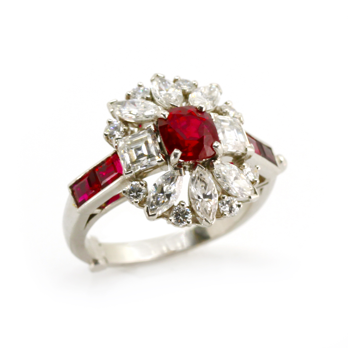 1950s Ruby and Diamond Ring by Raymond Yard