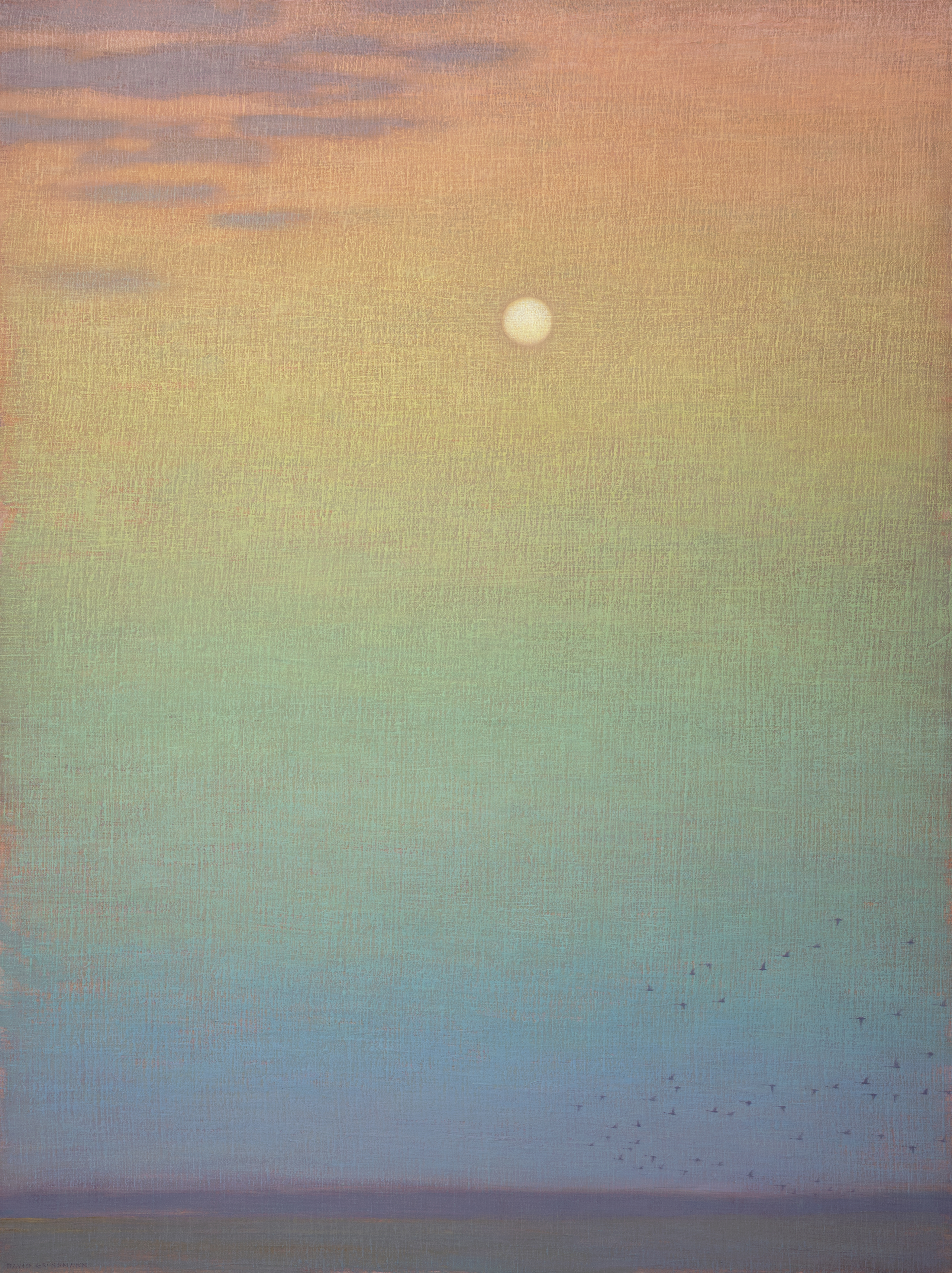 Dusk Flight with Moon