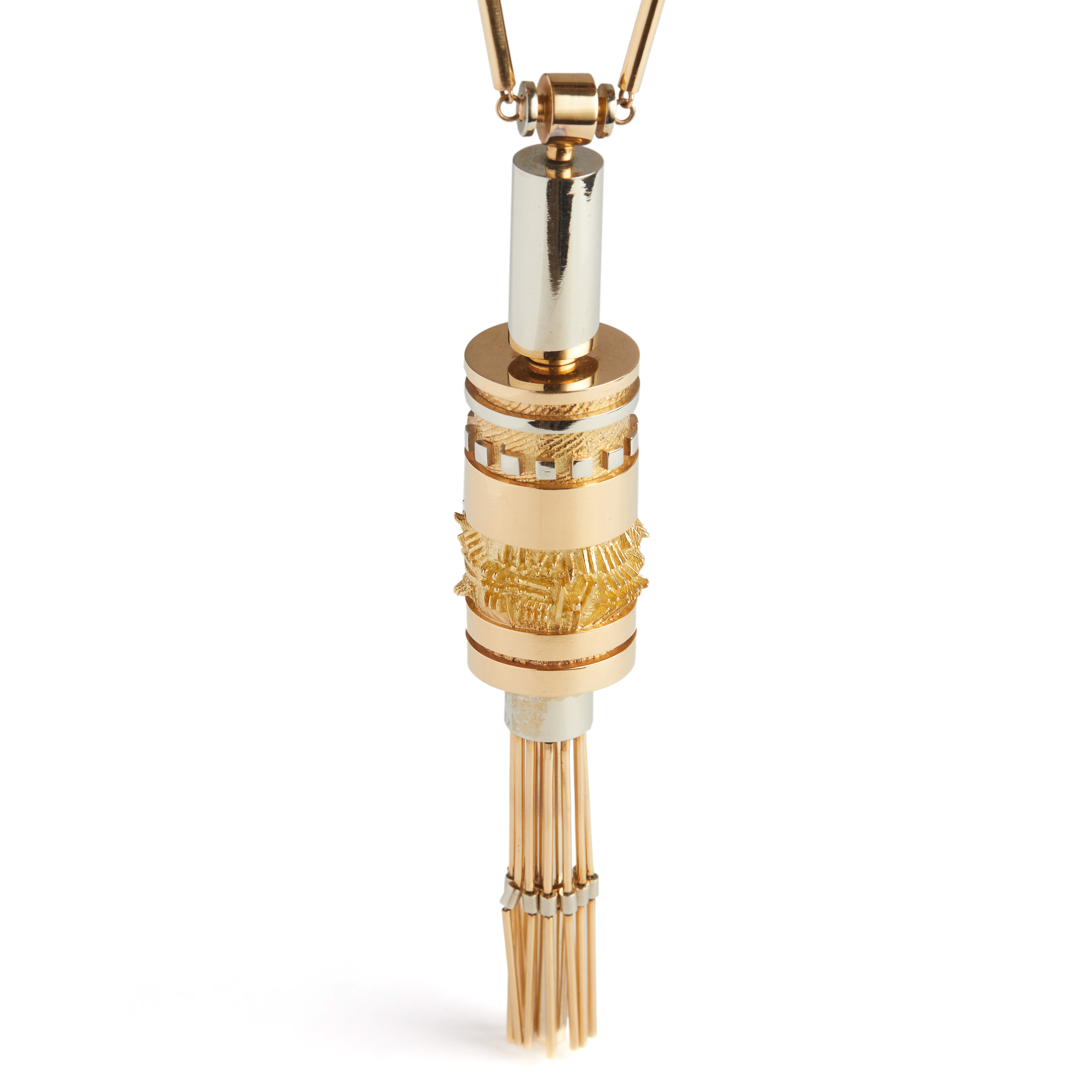 Unique tassel gold necklace, 1969