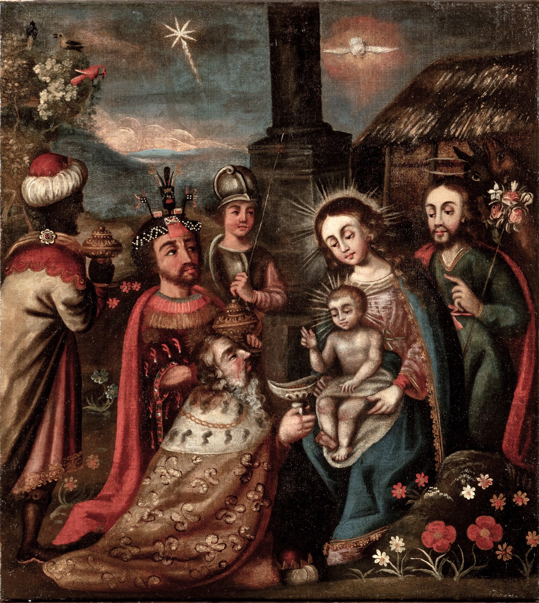 Adoration of the Magi, King Gaspar as the Inca