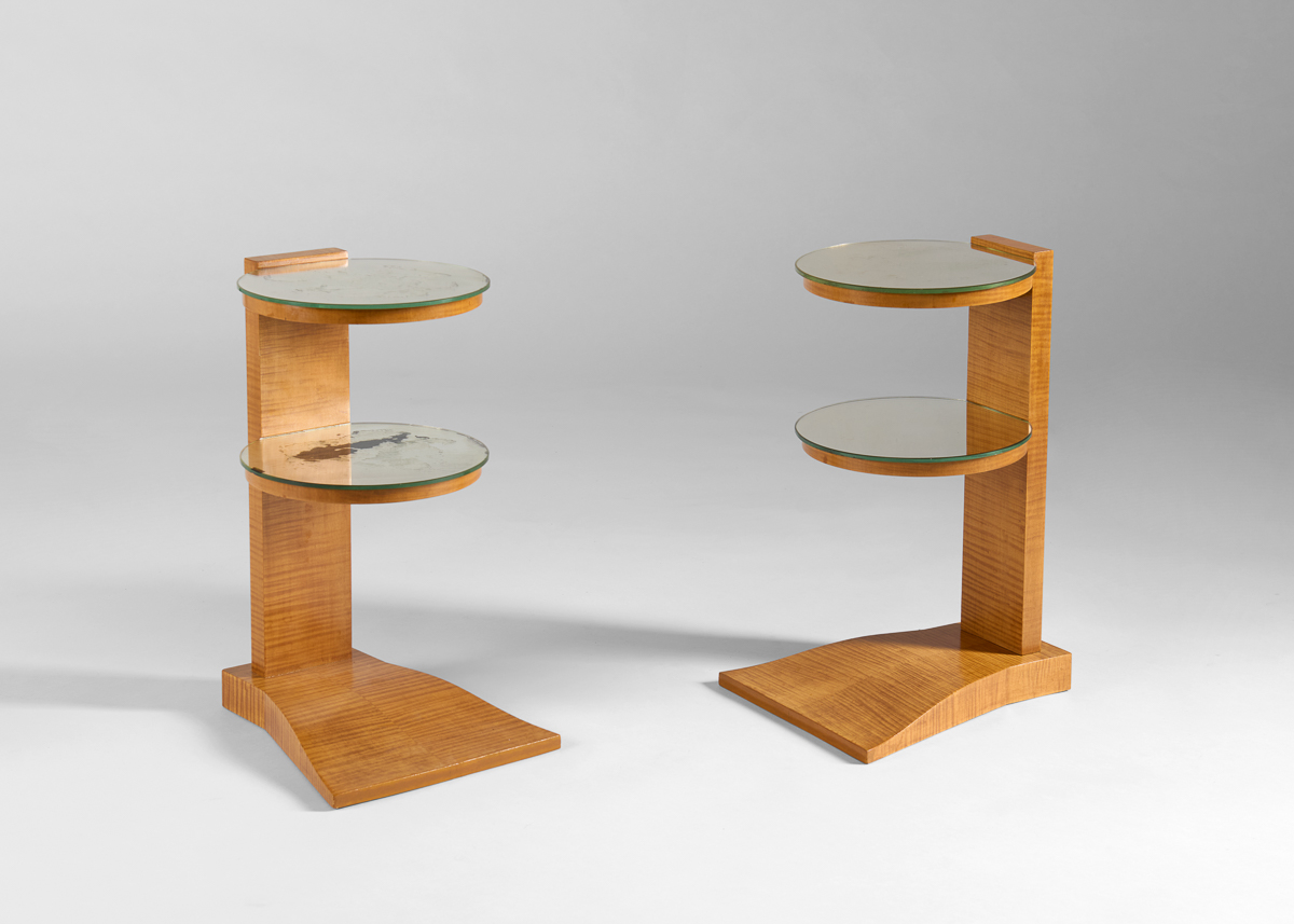 Model #2081 Pair of Two-tier Circular Side Tables