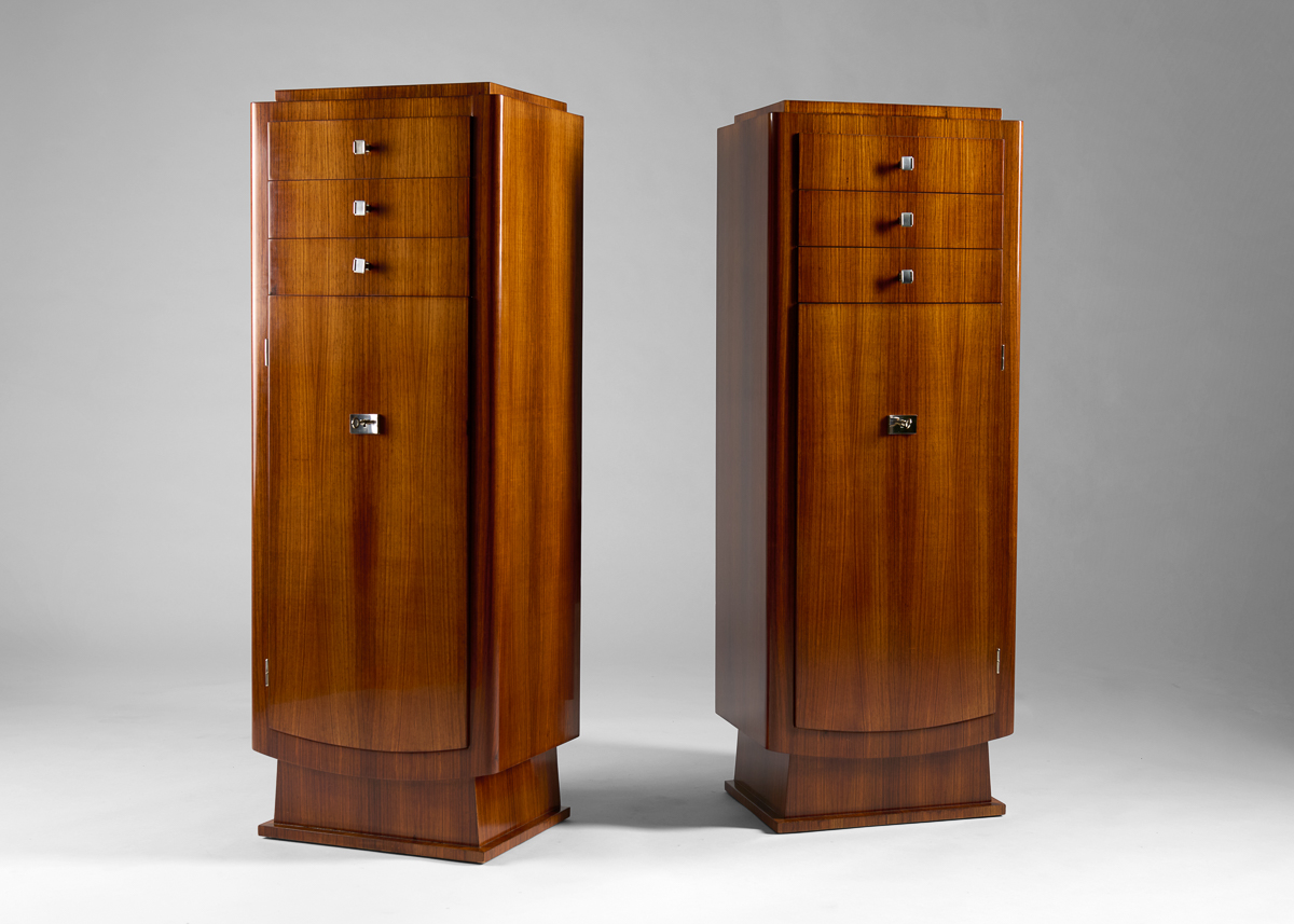 Pair of Tall Art Deco Cabinets