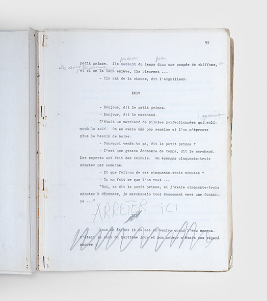 Le Petit Prince, corrected carbon typescript.