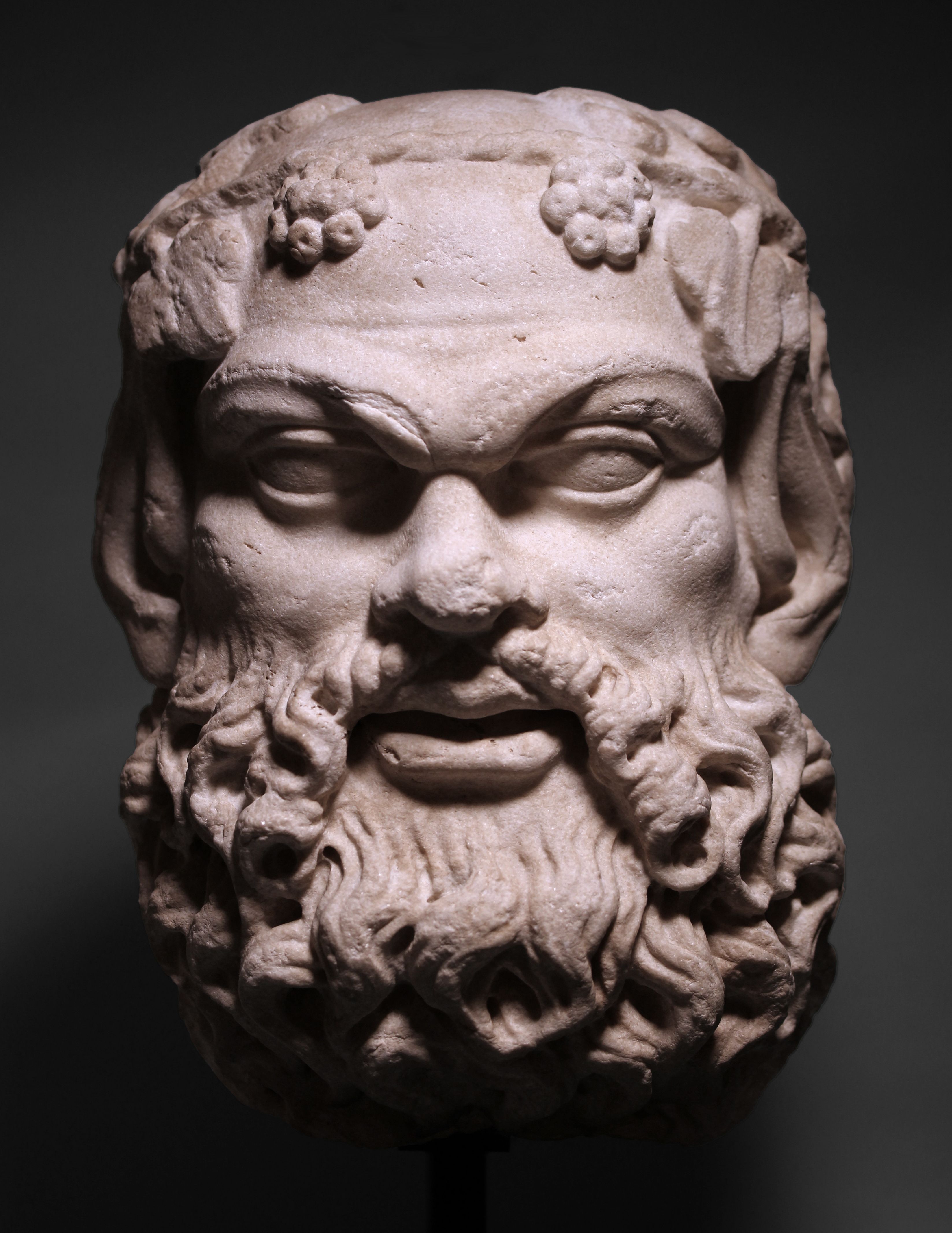 Roman Marble Head of Silenus