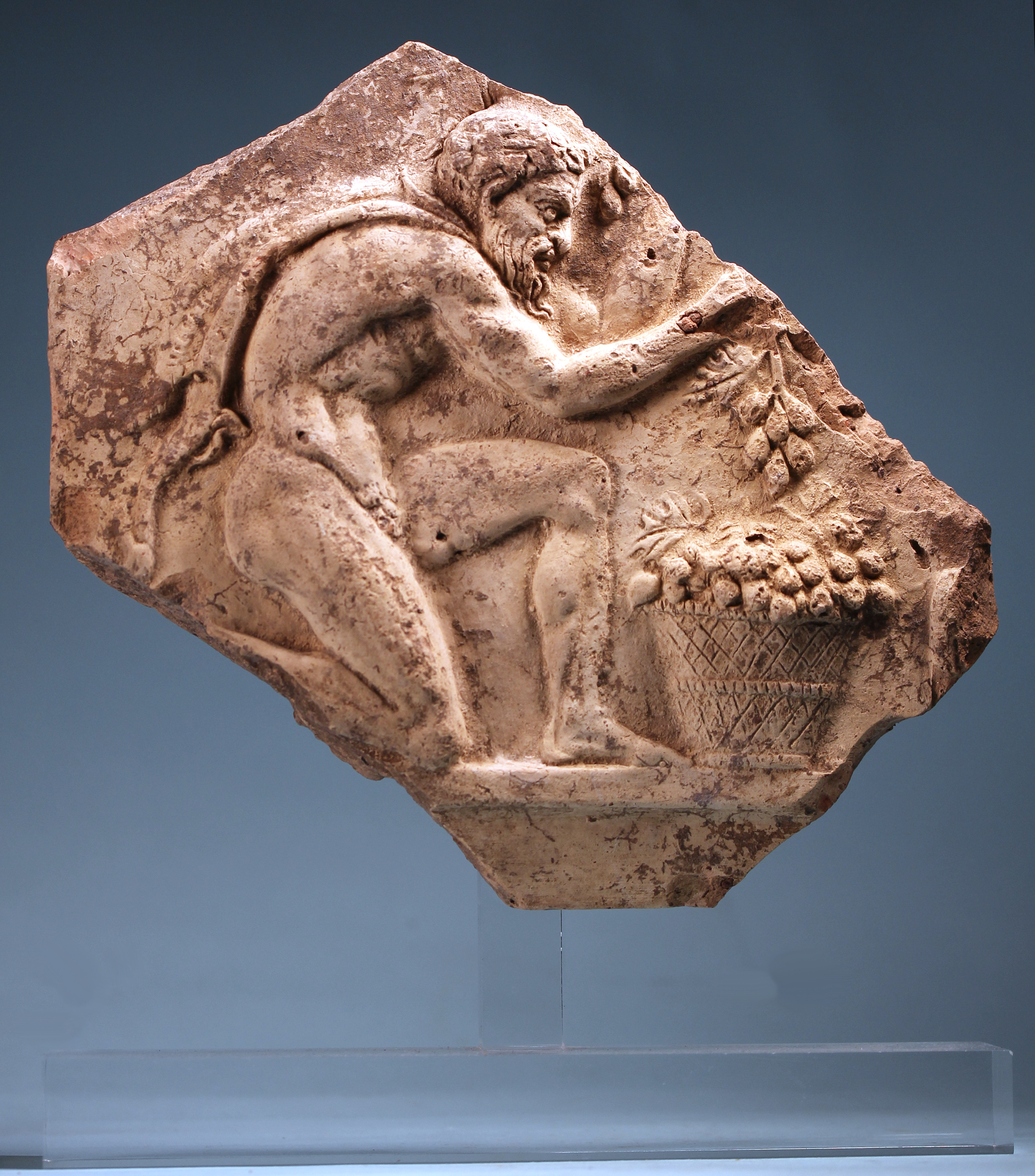 Roman Terracotta Campana Relief of a Satyr