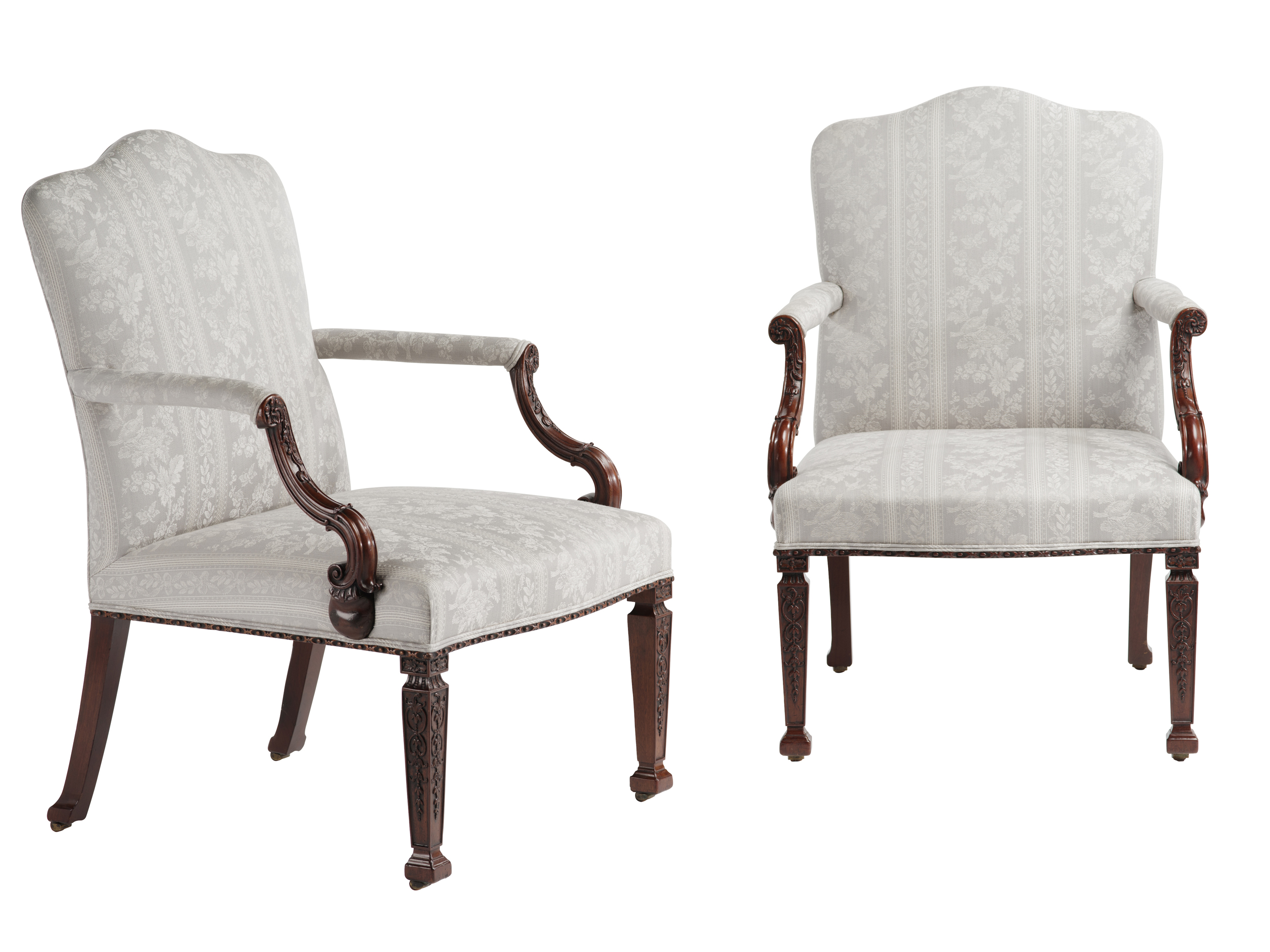 A Superb Pair of George II Mahogany Armchairs
