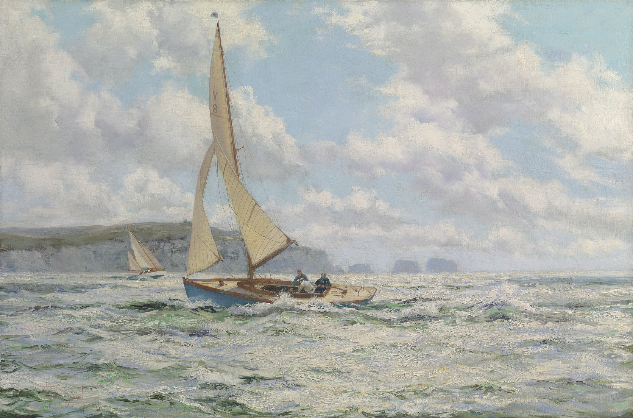 Brisk weather off the Needles, Isle of Wight