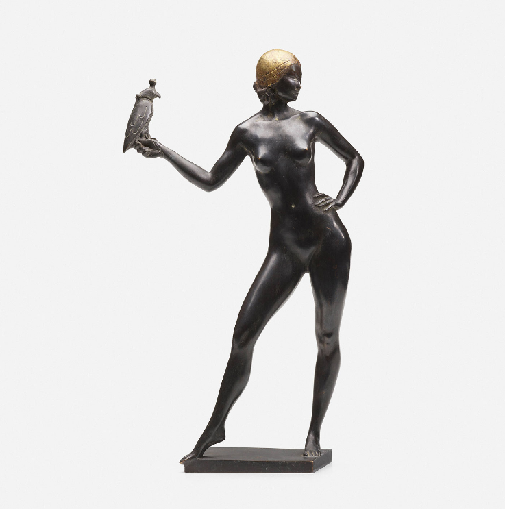 Gilt and Patinated Bronze Sculpture , "Charmion" by Allan Clark (1896-1950)