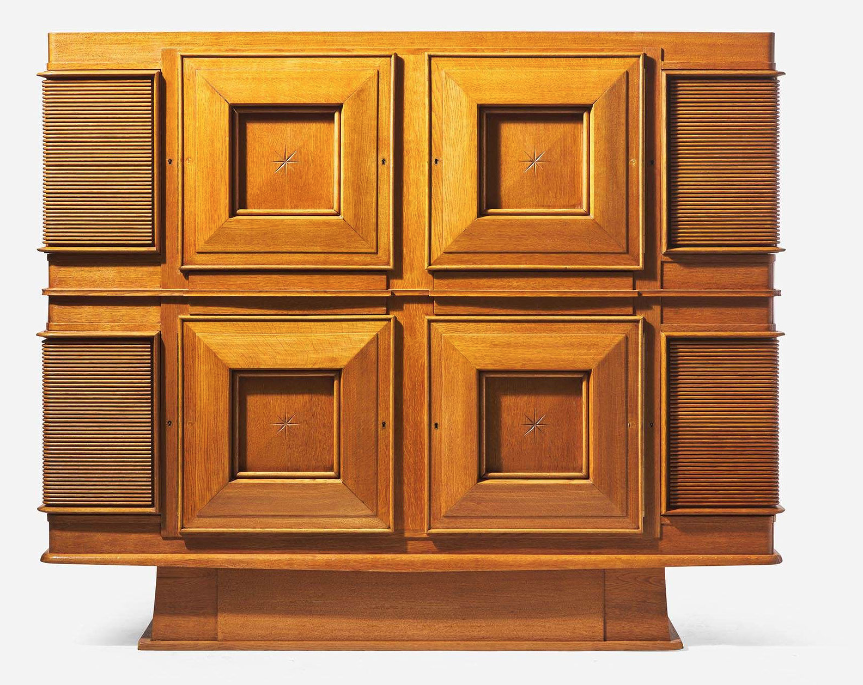 Important Oak Bar Cabinet by Maxime Old