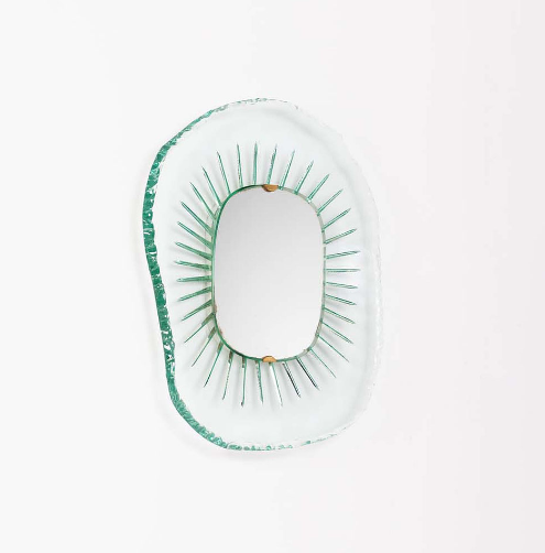 Rare Cut and Torn Glass Mirror by Max Ingrand for Fontana Arte