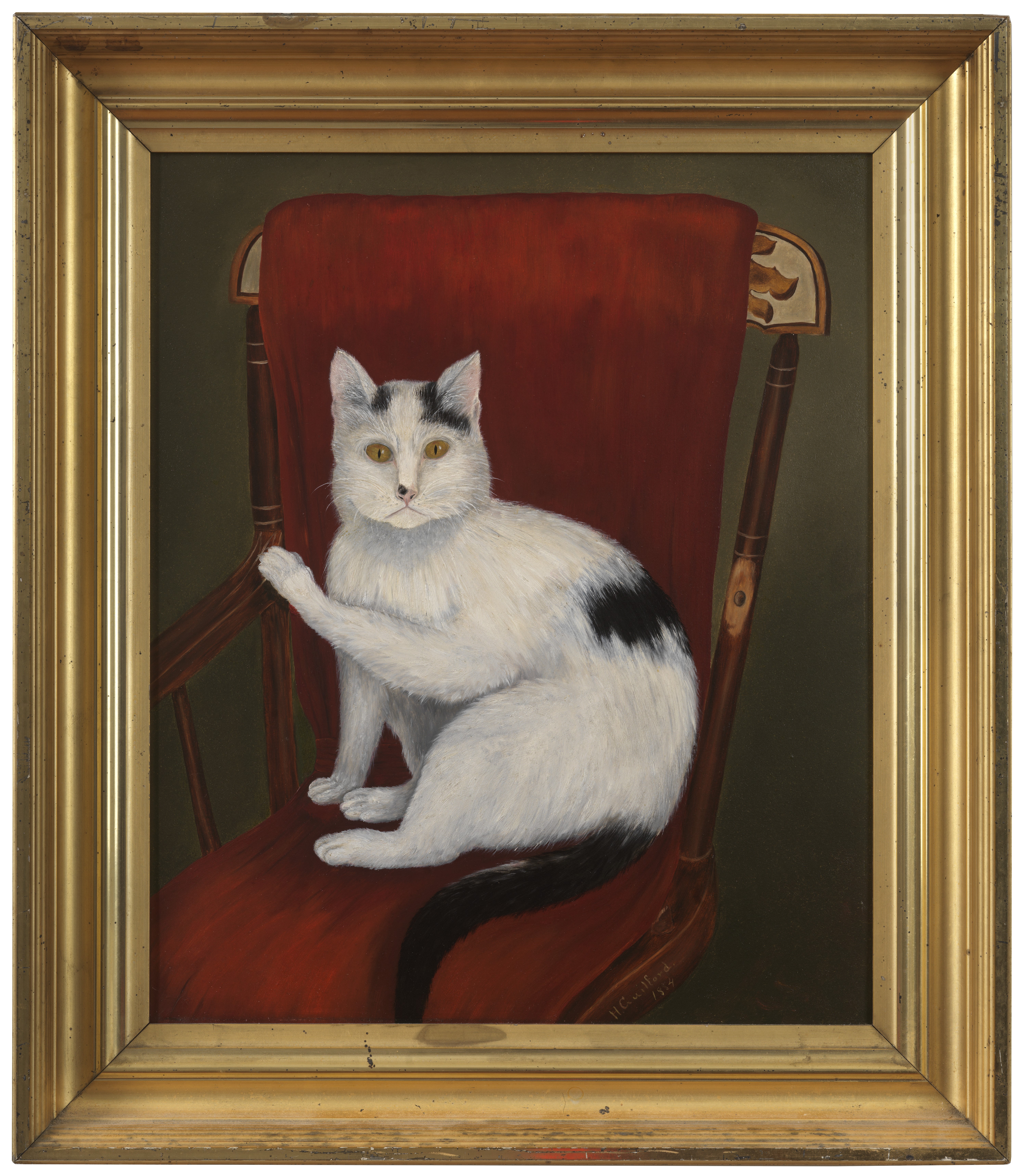 Cat Seated on a One-Armed Rocker