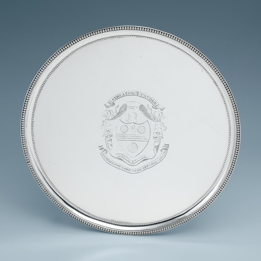 A George III Antique English Silver Salver, a Memento of William Pitt The Younger