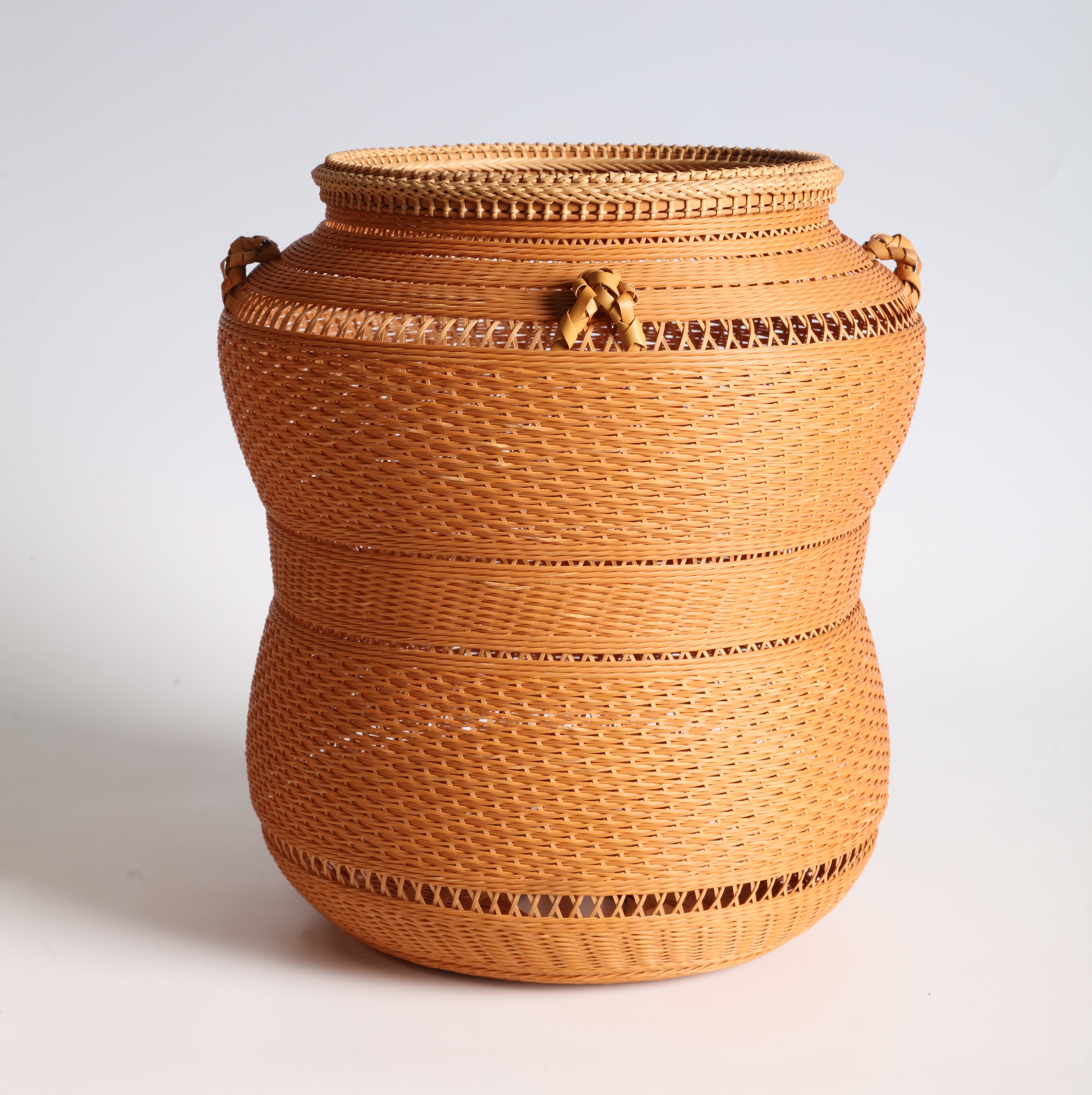 “Long Life” Leached Bamboo Flower Basket