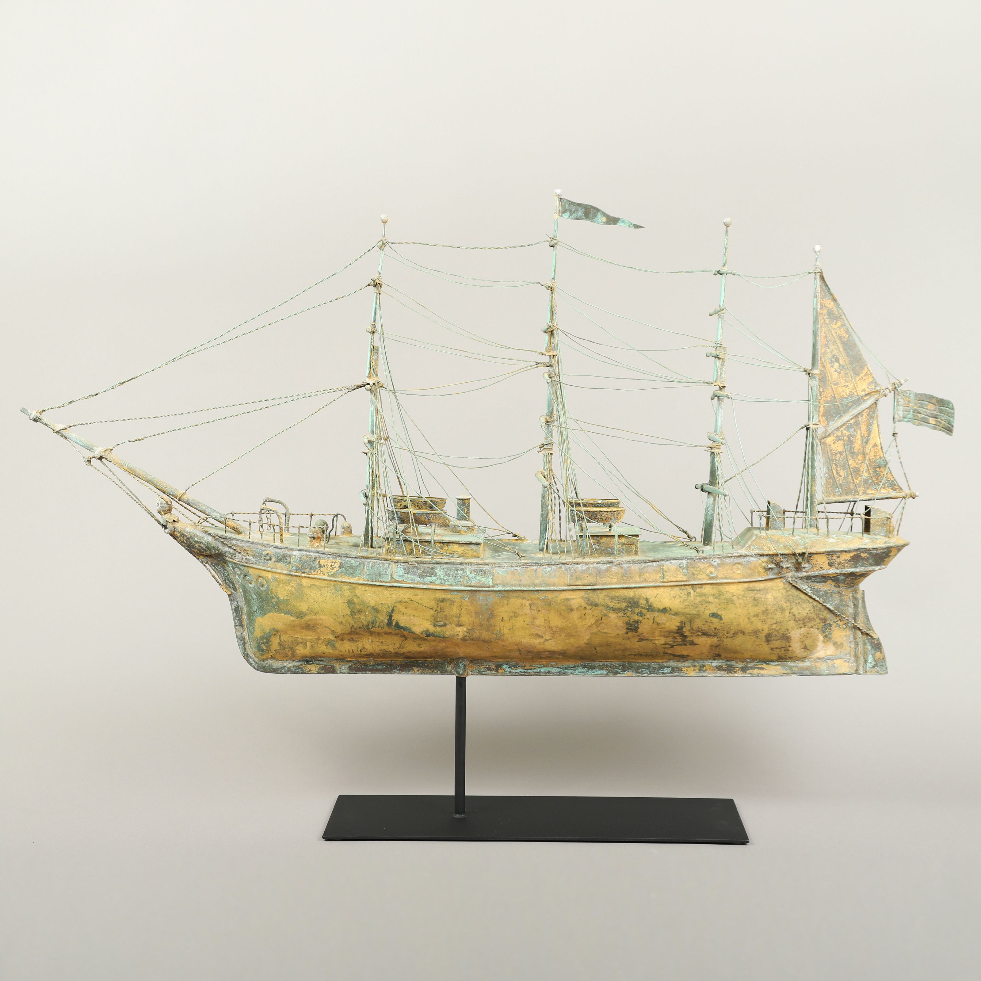 Rare and Possibly Unique Four-Masted Barque Weathervane