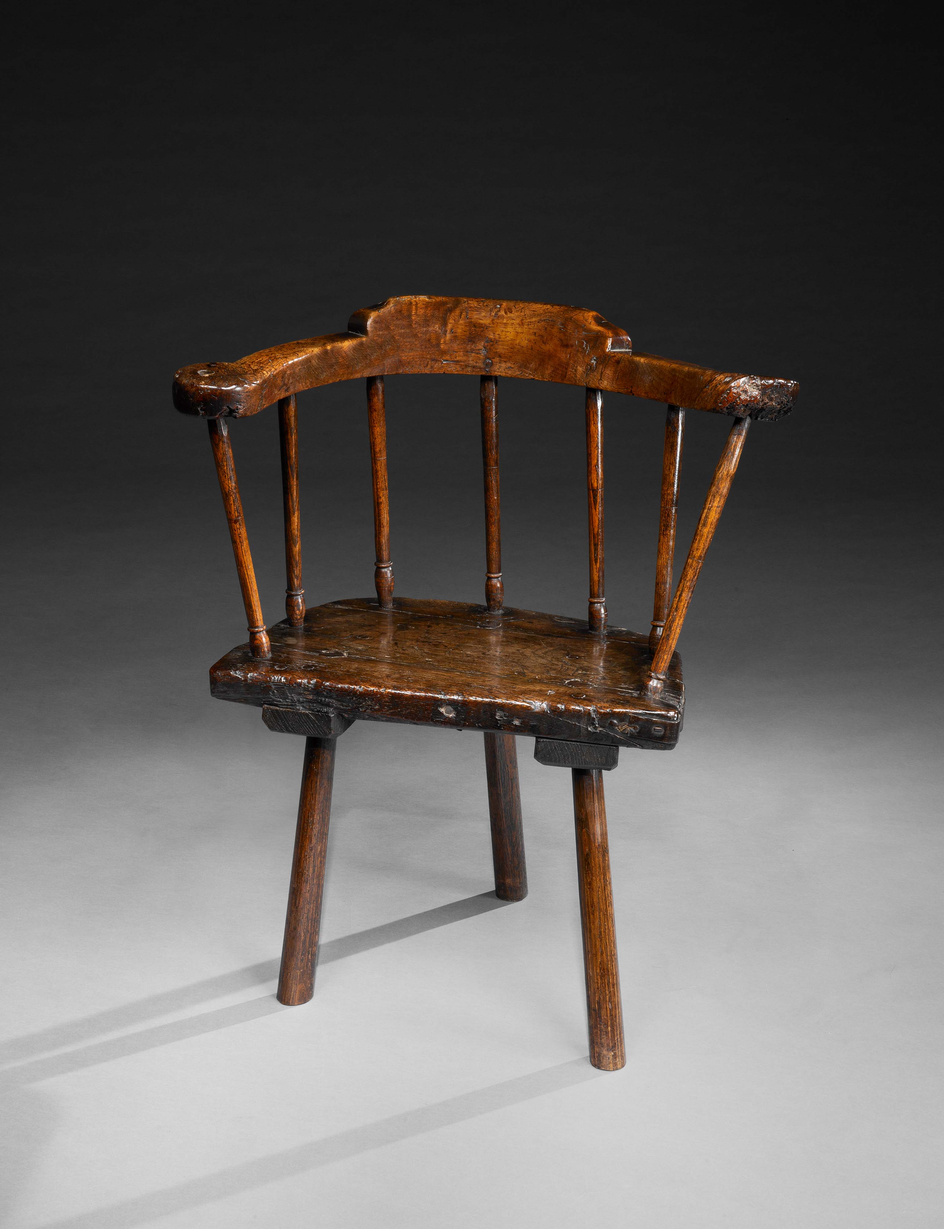 Rare Primitive Windsor Armchair