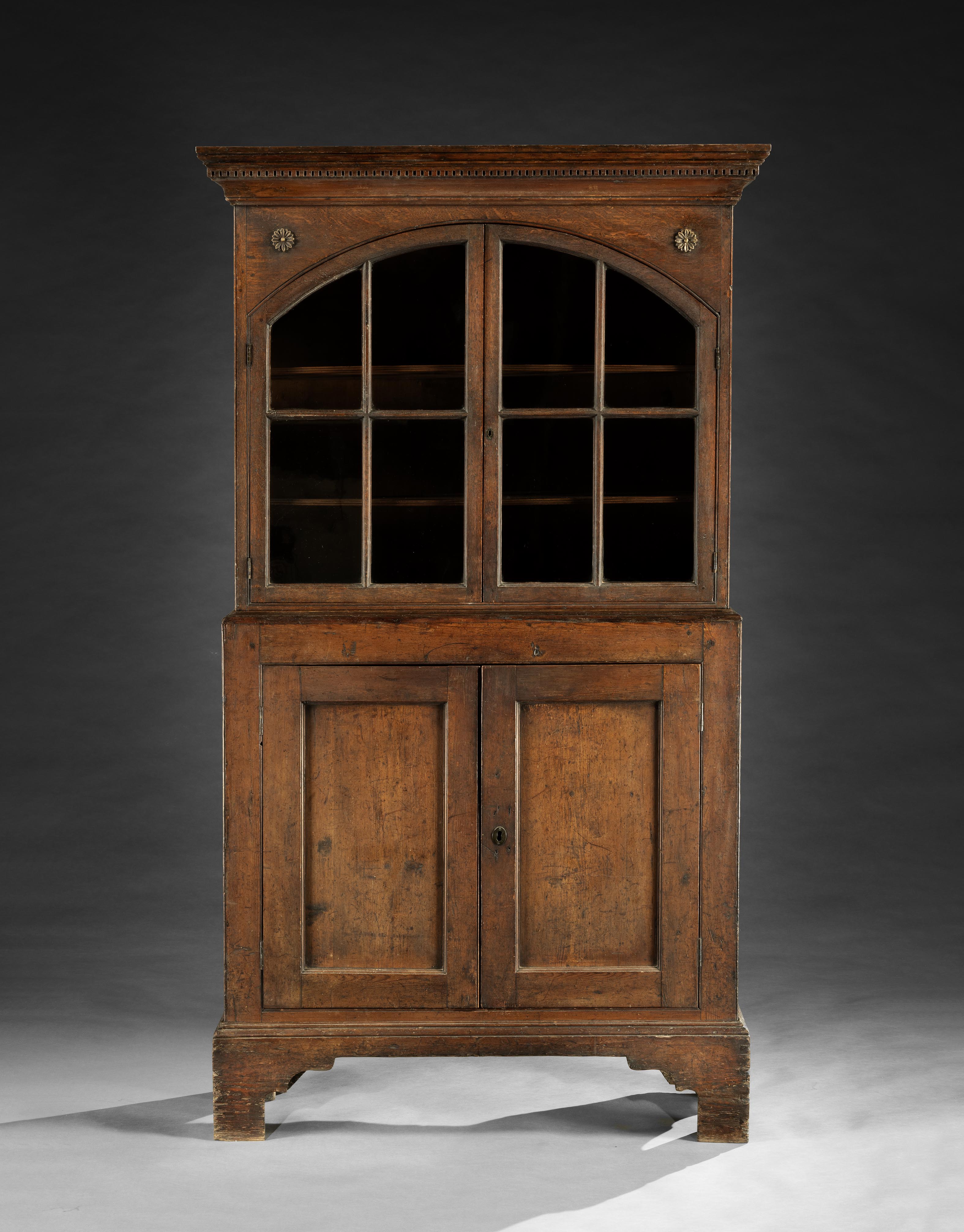 Rare and Distinctive Georgian Vernacular Glazed Bookcase