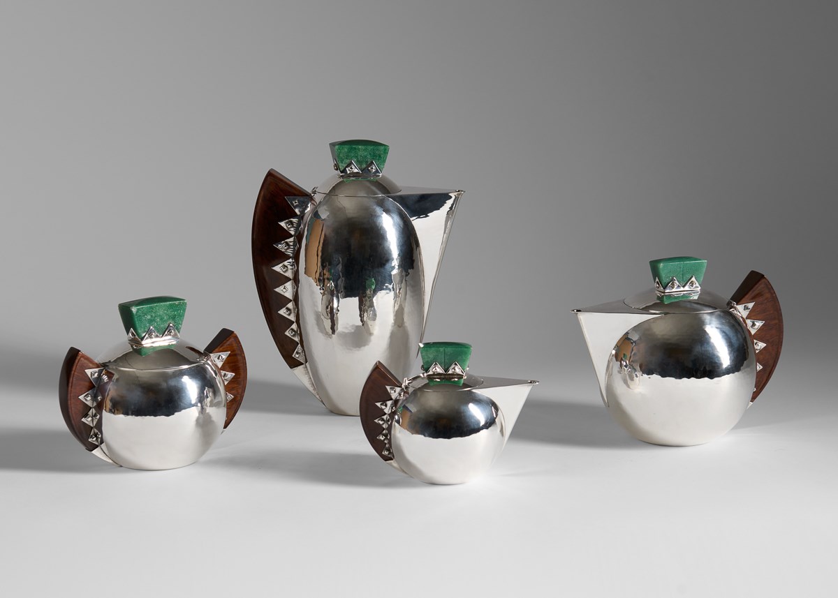 Unique Fine Art Deco Coffee and Tea Set