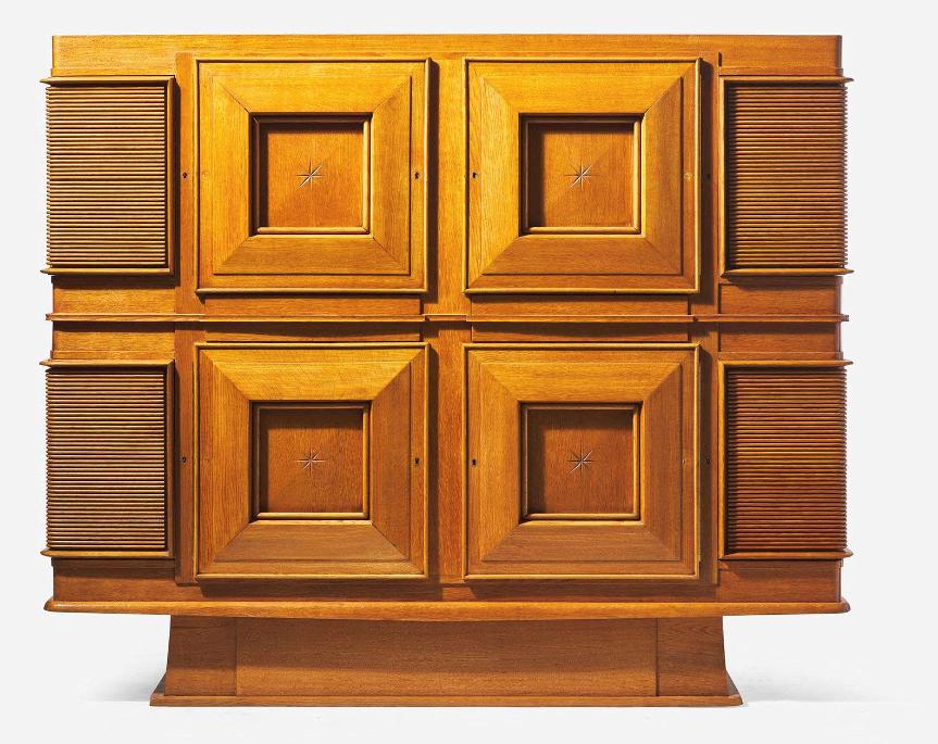 Important Oak Bar Cabinet by Maxime Old