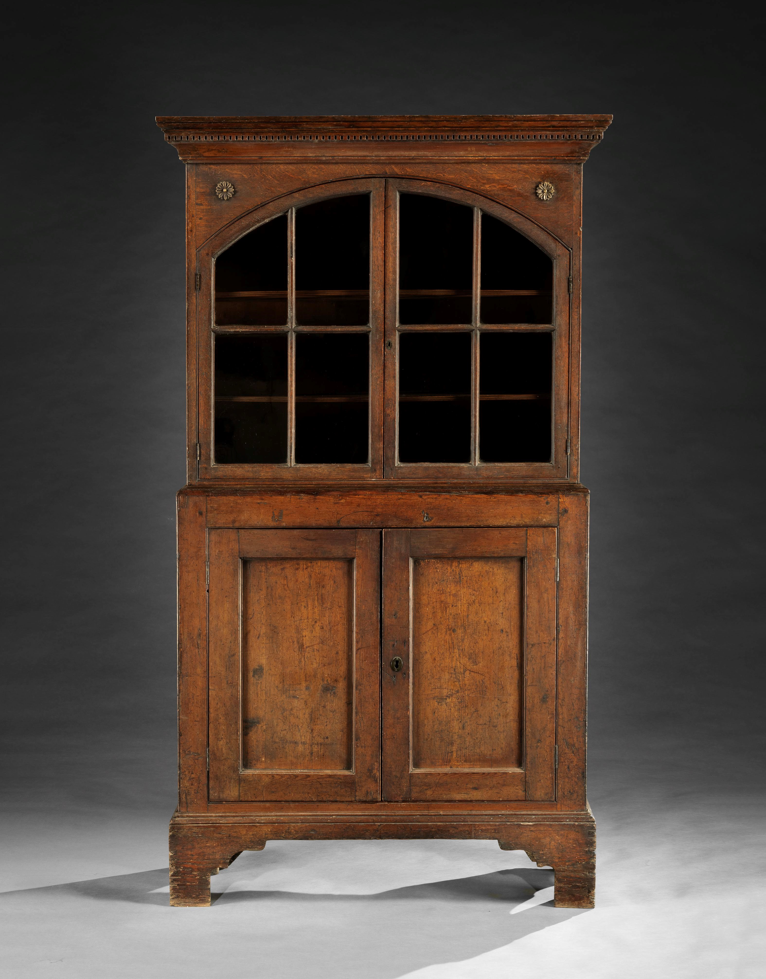 Rare and Distinctive Georgian Vernacular Glazed Bookcase