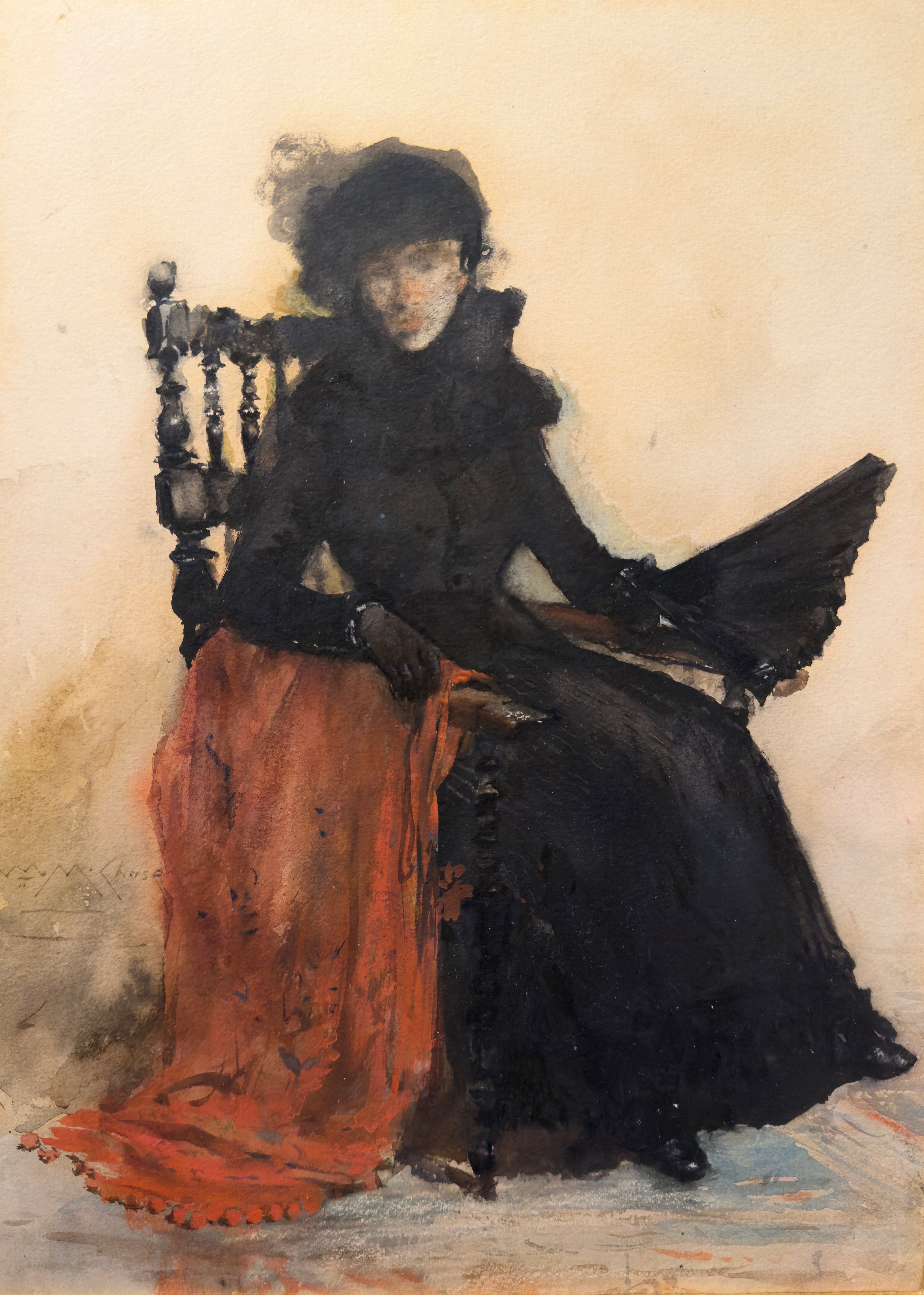 A Lady in Black (The Red Shawl)