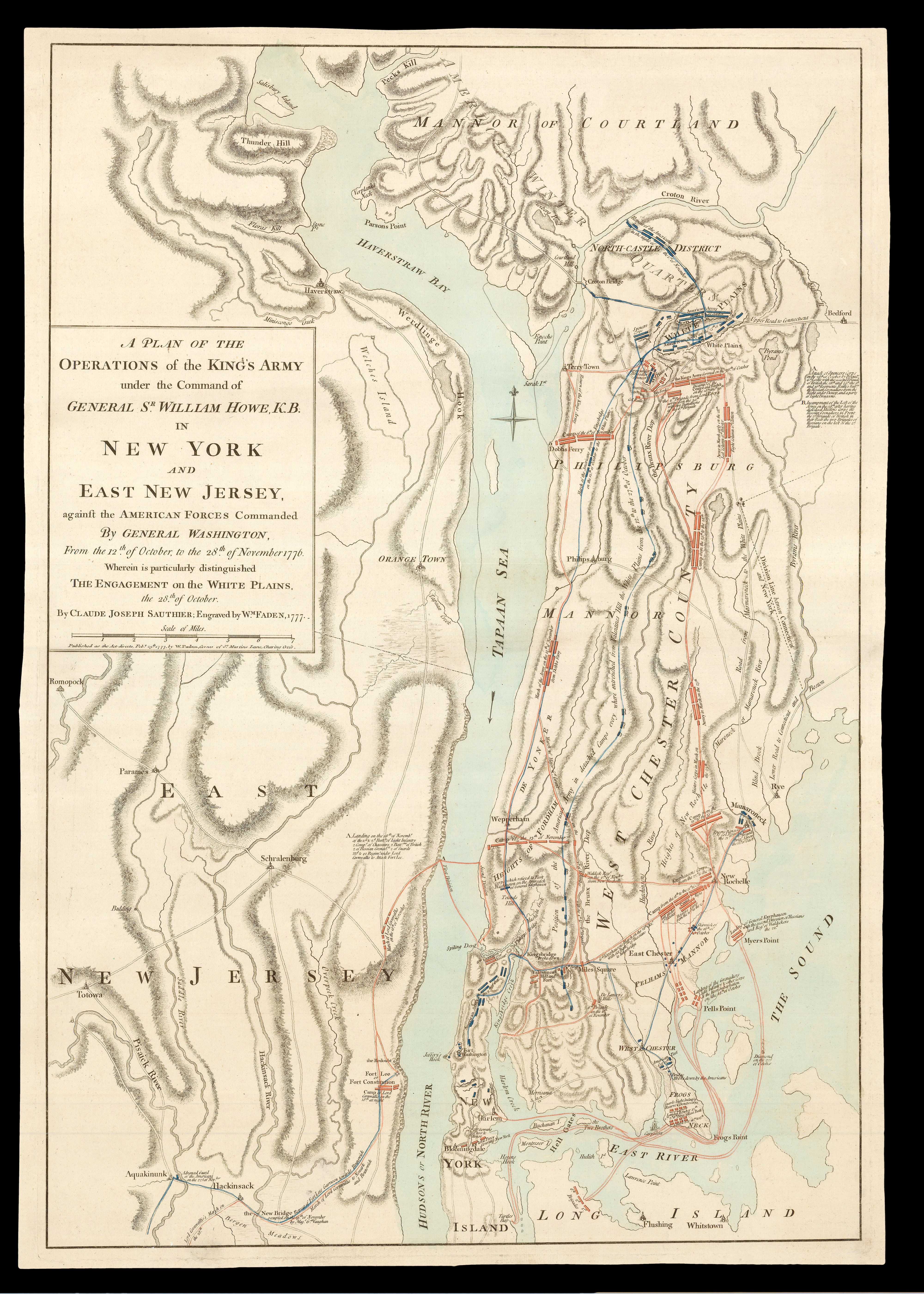 A Plan of the Operations of the King's Army under the Command of General Sr. William Howe, K.B. in New York and East New Jersey, against the American Forces Commanded by General Washington.