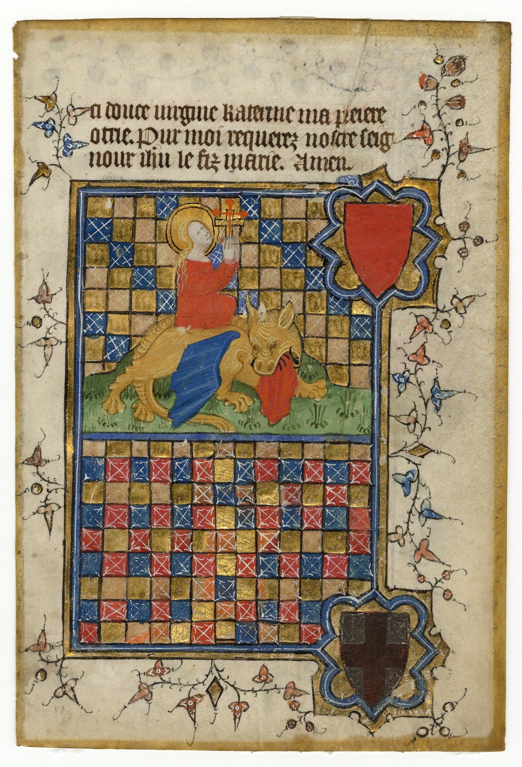 Saint Margaret, Leaf from the Knyvett Hours or Prayerbook