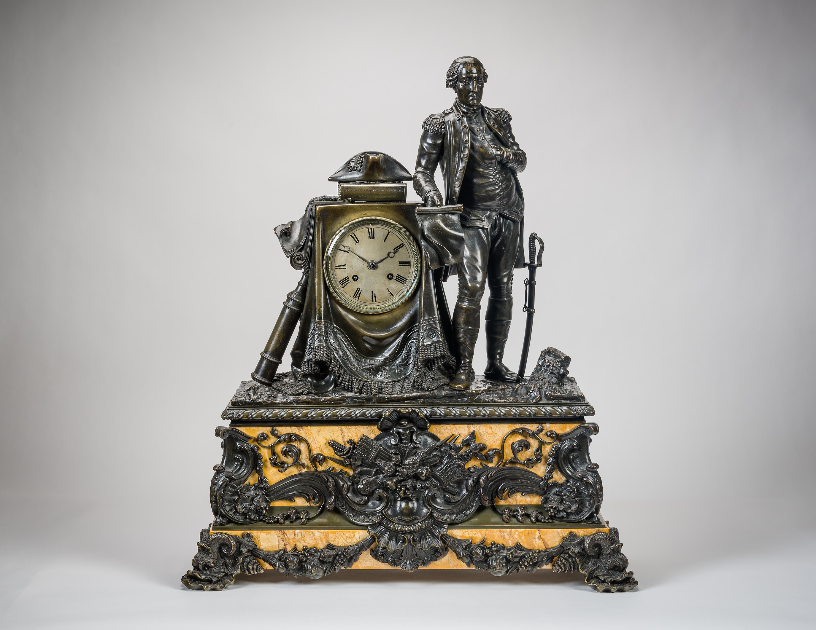 Clock with Full-length Figure of George Washington