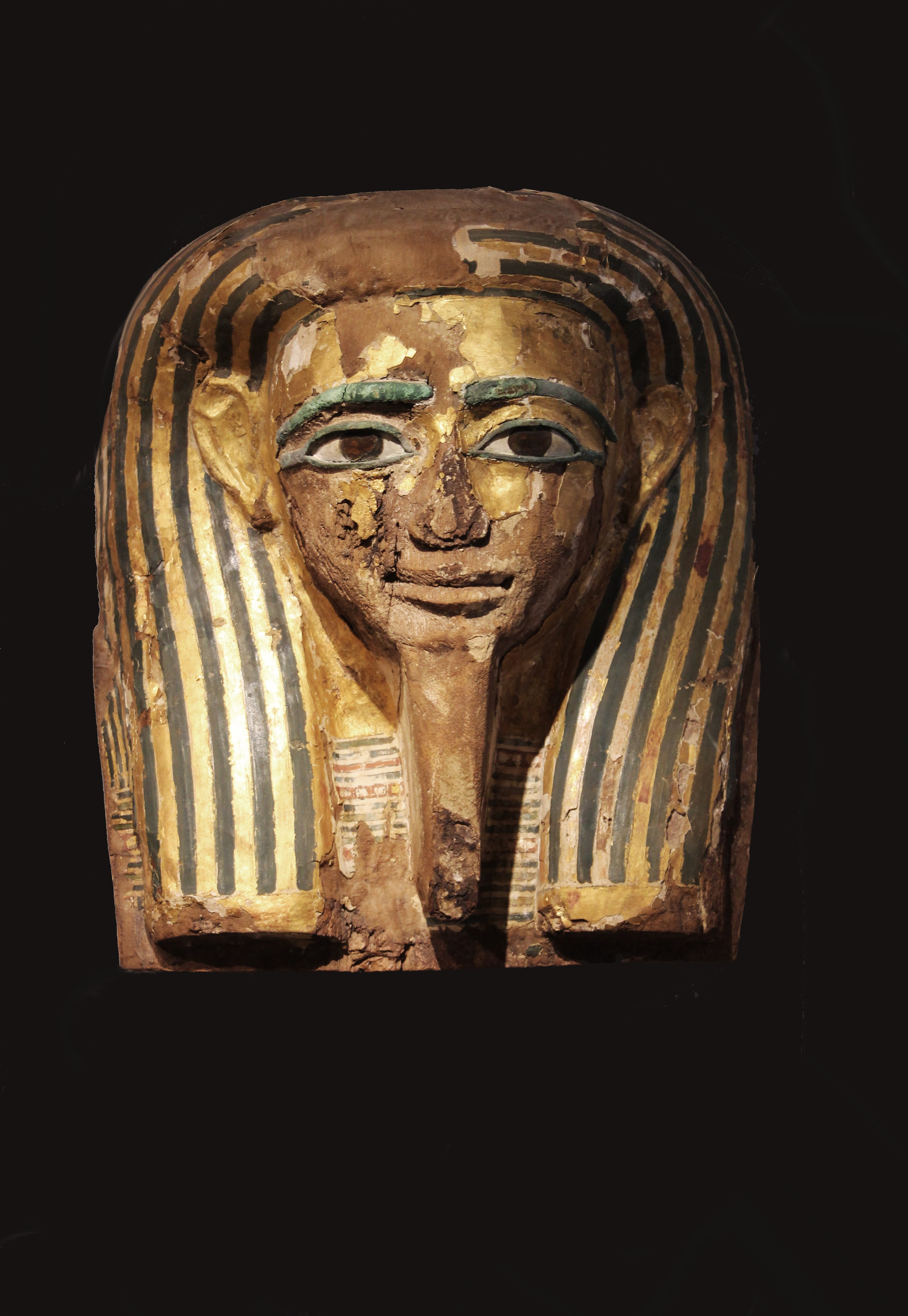 Egyptian Gilt Wood Mummy Mask