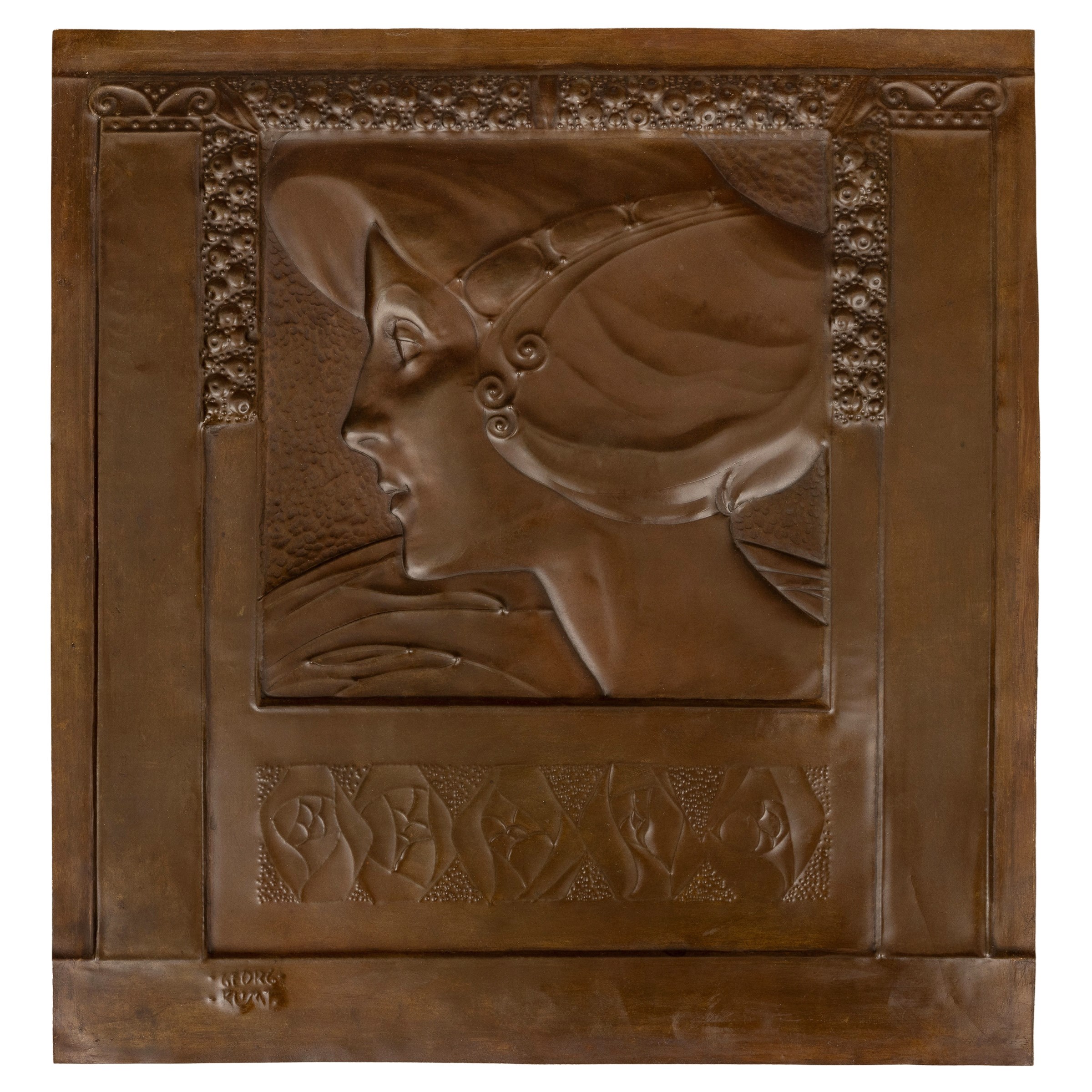 Relief with female profile Georg Klimt ca. 1900