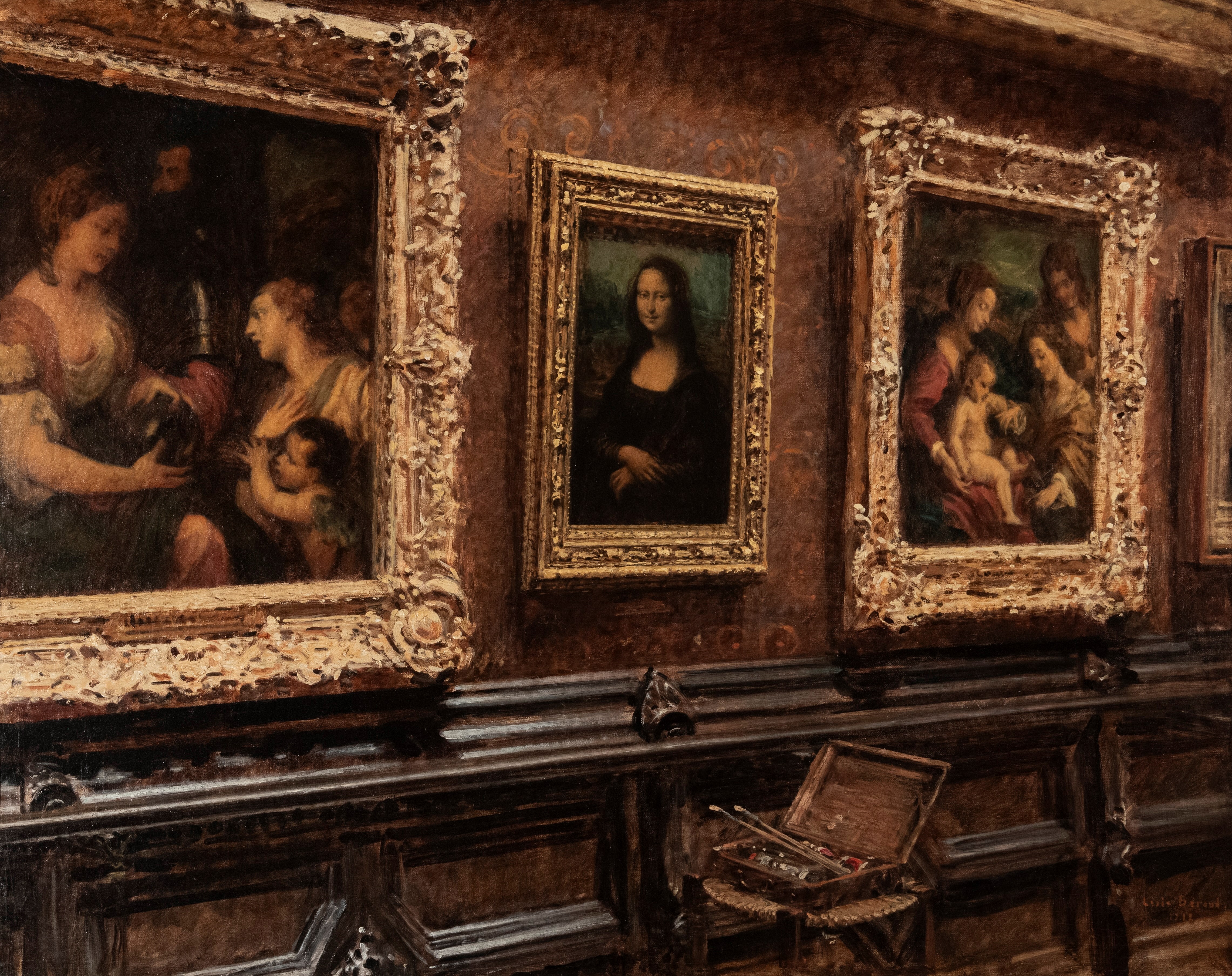 In The Salon Carré at The Louvre: The "Mona Lisa"