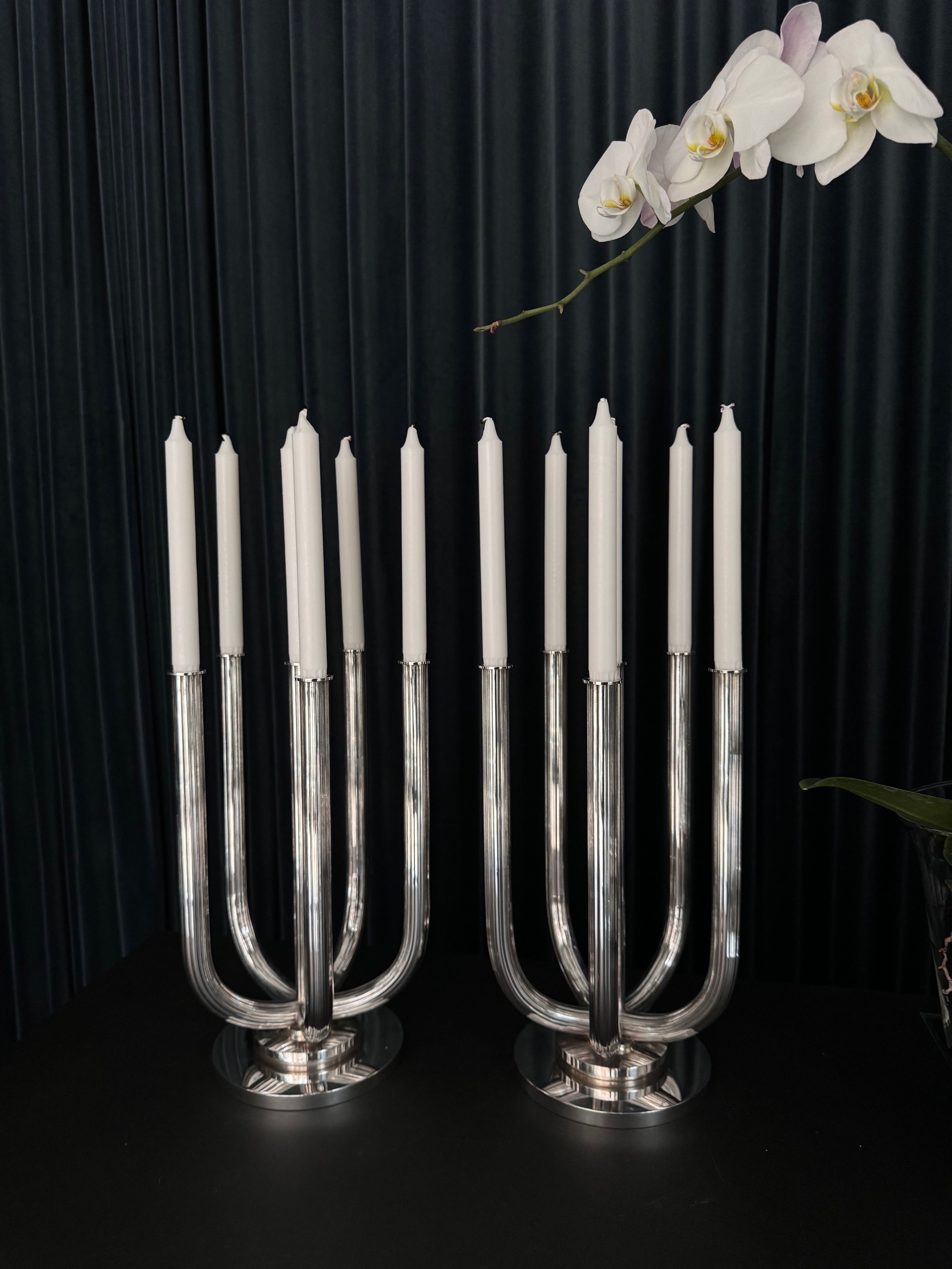 Georg Jensen Sterling Silver Six-Light Candelabra 751