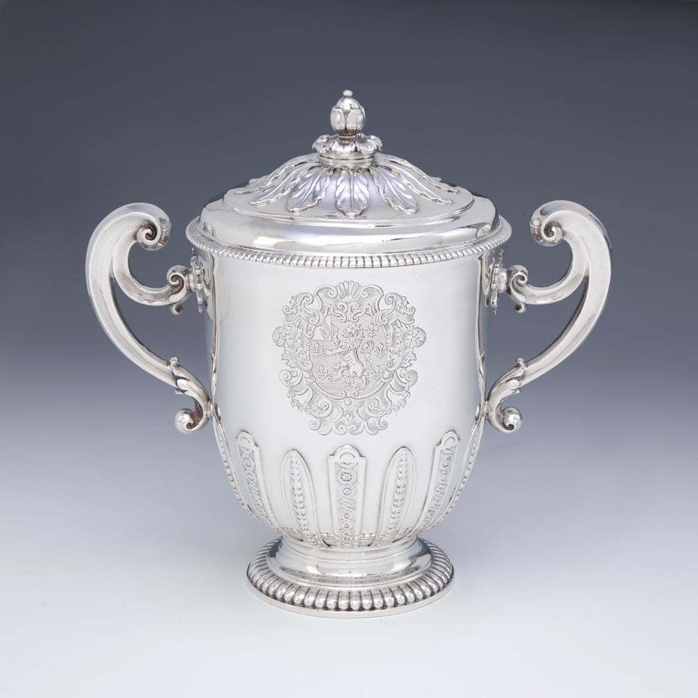 A Queen Anne Antique English Silver Cup & Cover