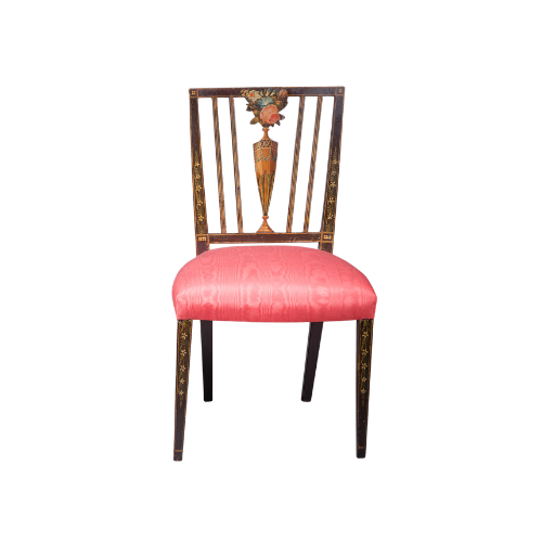 Pair of Sheraton Side Chairs with Vase Shaped Splats