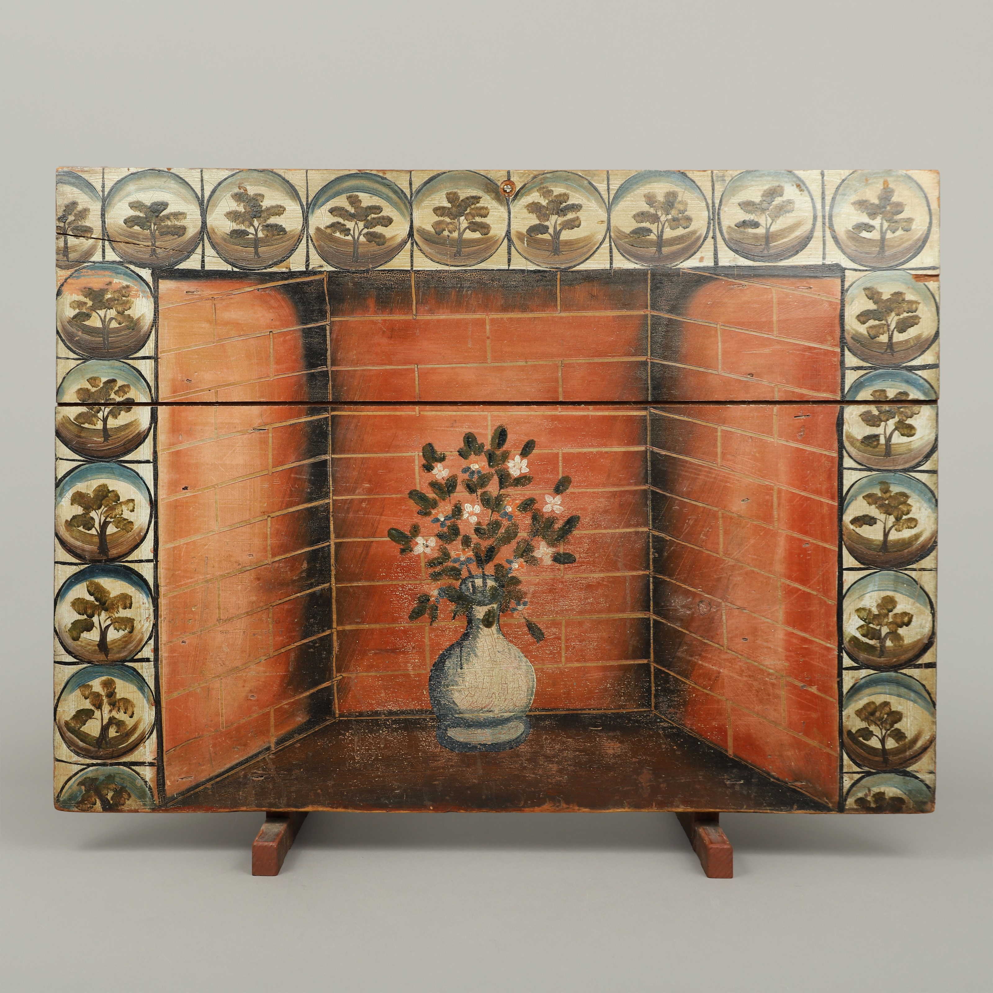 New England Paint-Decorated Fireboard