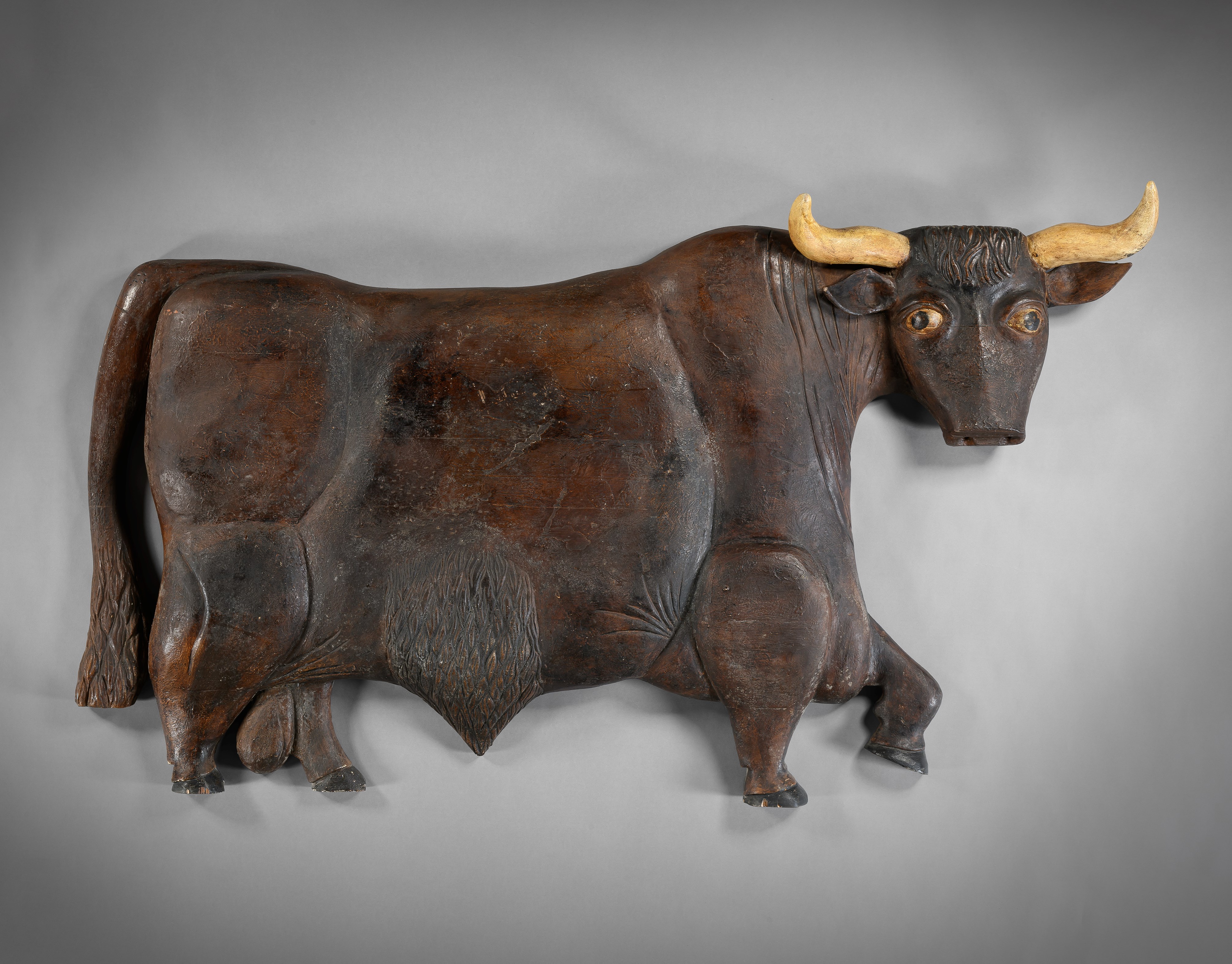 Magnificent Large Scale Folk Art Trade Sign of a Bull
