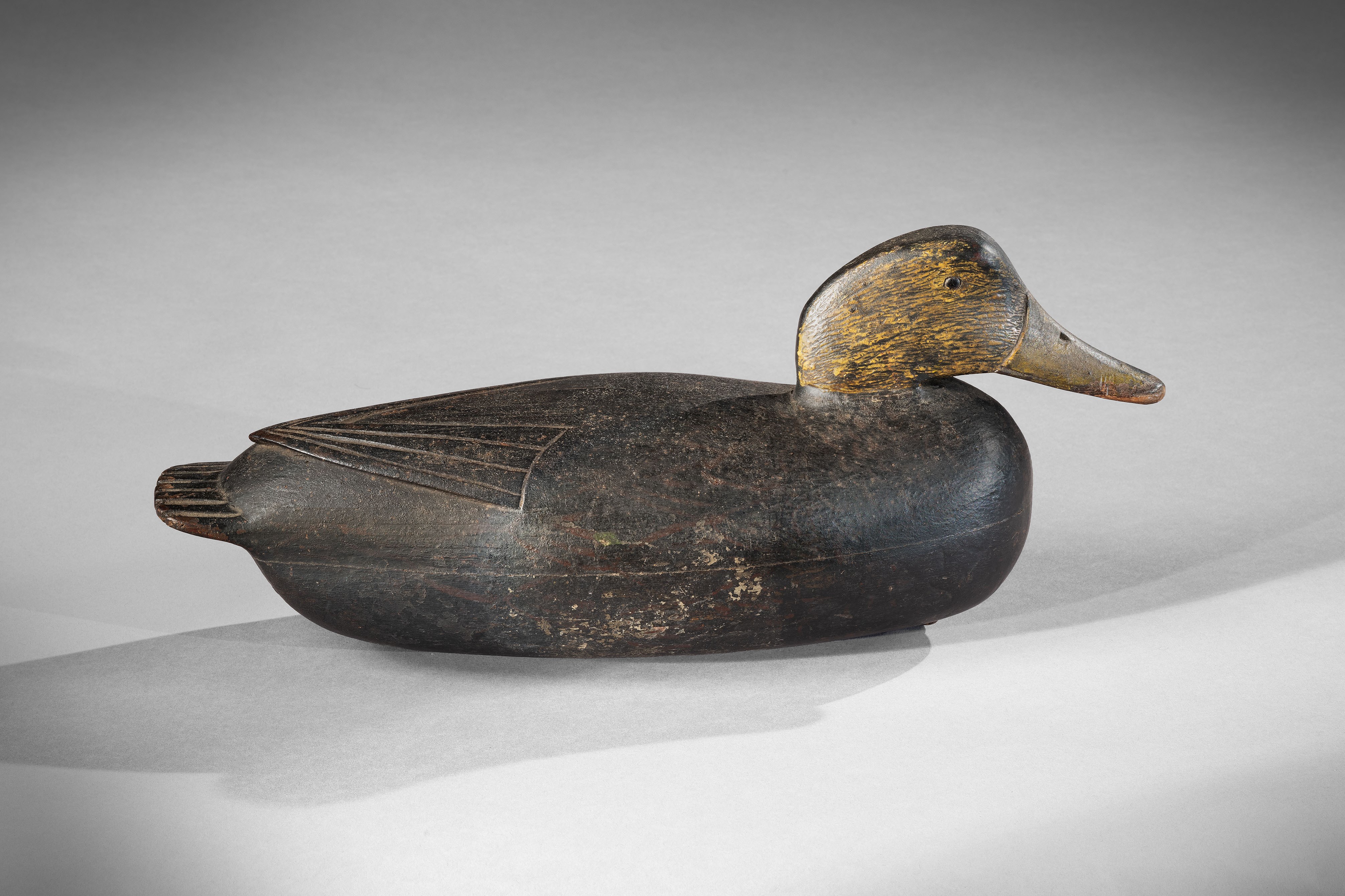 Refined Hollow Carved Black Duck Decoy