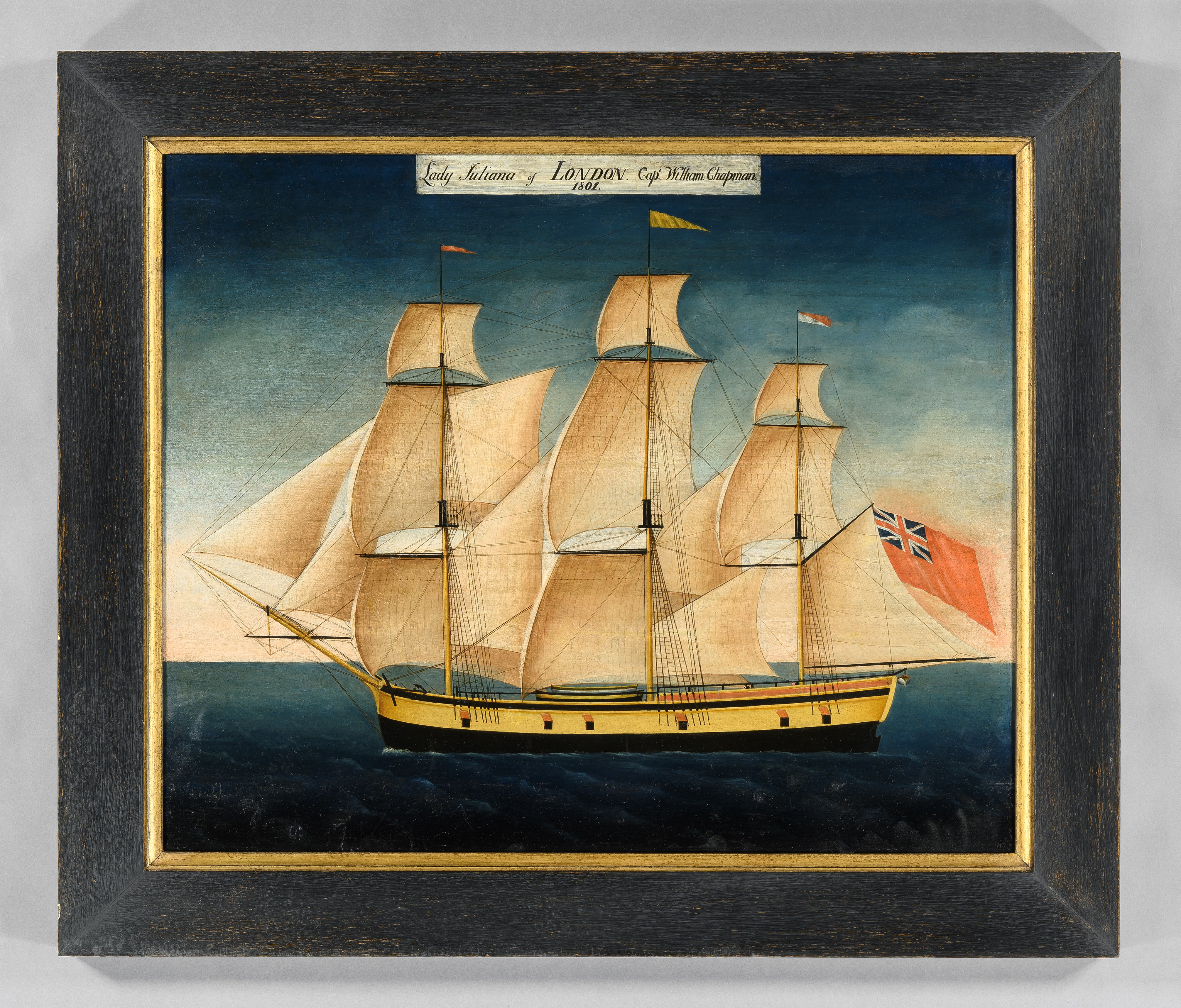 Significant Naive School Ship Portrait of the "Lady Juliana"